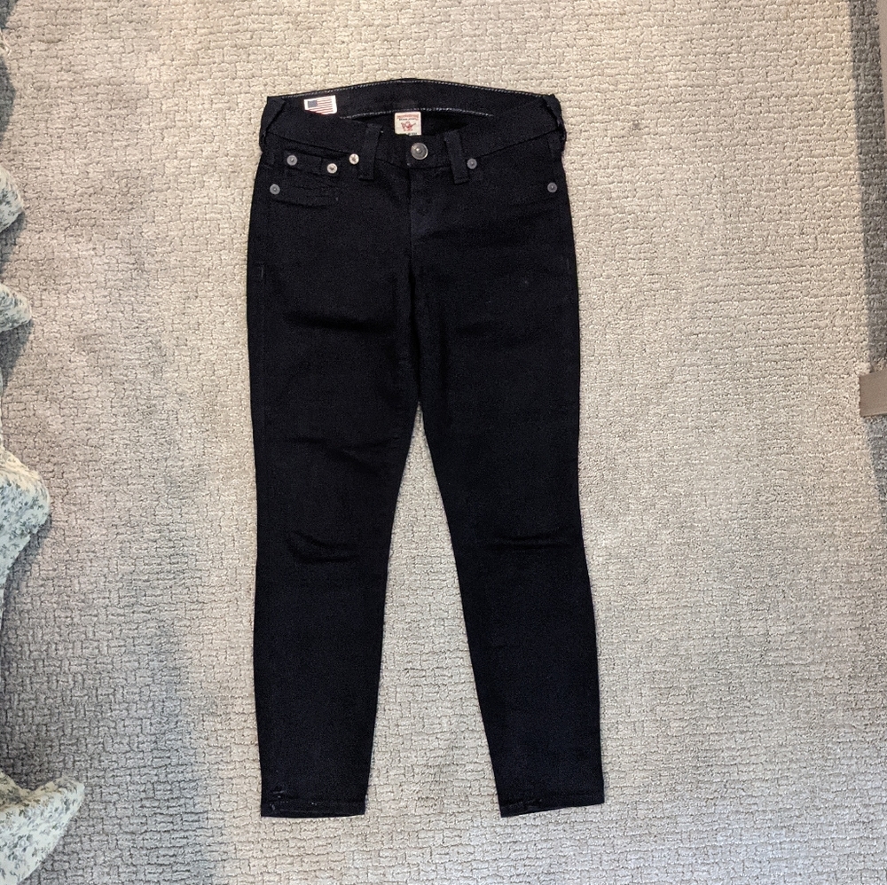 True Religion Black Skinny Jeans 26